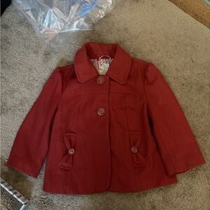 Tulle Orange Button Peacoat Jacket